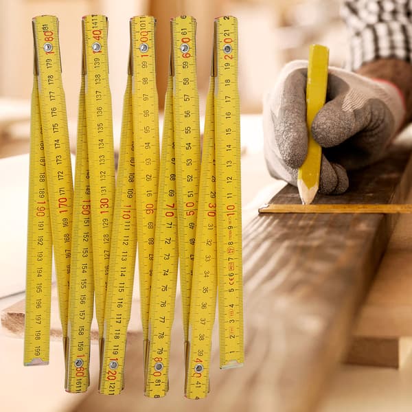 Portable Folding Ruler, 2 Meter/6.6 Foot, Versatile Carpenter's Tool