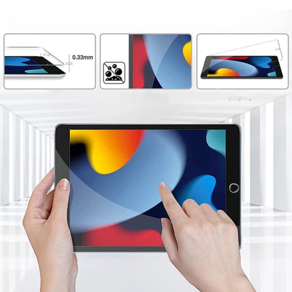 Crystal Clear Tempered Glass Screen Protector for iPad, 2-pack iPad 7/8/9 10.2inches