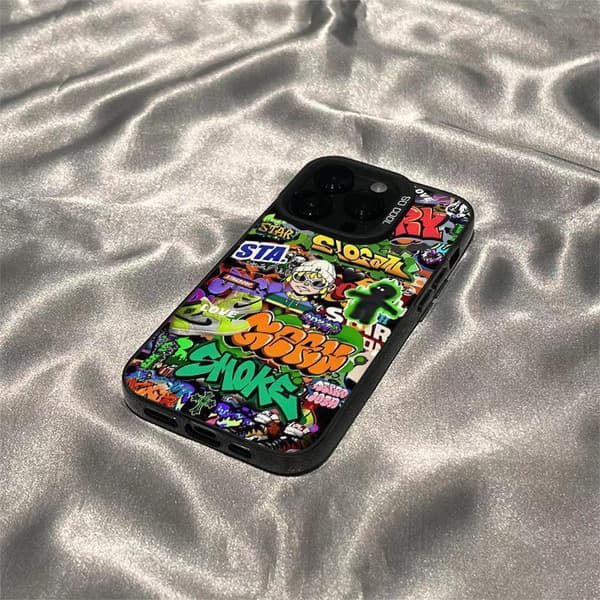 American Hip-Hop Style Case for iPhone 15, Phone Oxide Layer Protective Case, Silicone Phone Protective Case