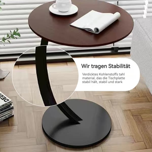 [Sale] Side Table, C-Shaped Mobile Sofa Table, Laptop Table, Coffee Table, Computer Table, 40x60cm, Walnut Look, for Living Room