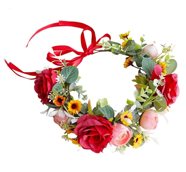 Justerbart brudeblomsterkrans pannebånd blomsterkrone hårkrans