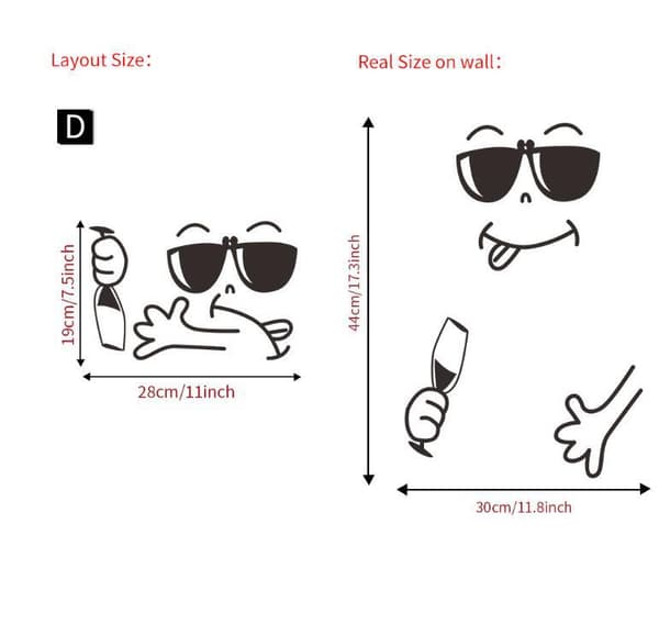 Sunglasses Smiley Face Refrigerator Stickers Cartoon Refrigerator