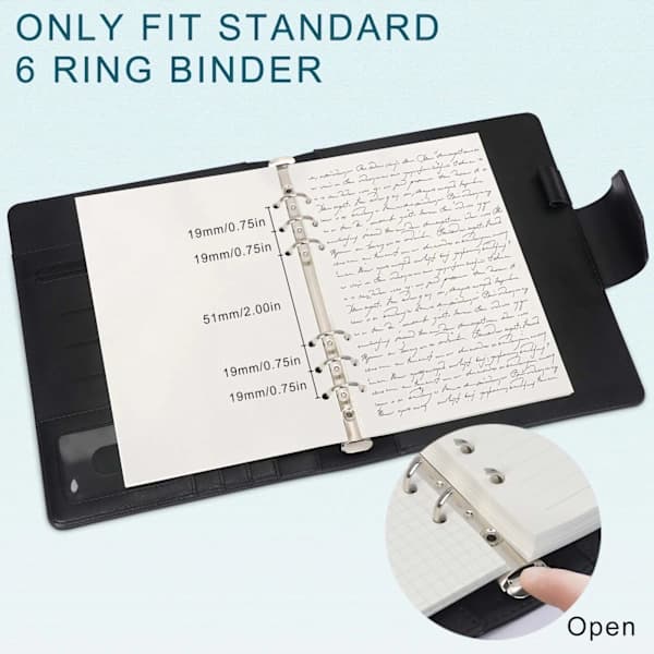 A6 Refillpapper, 3-pack 100GSM tjockt refillpapper 6, 135 ark (270 sidor) för 6-rings pärm Journal Notebook-Blankt papper