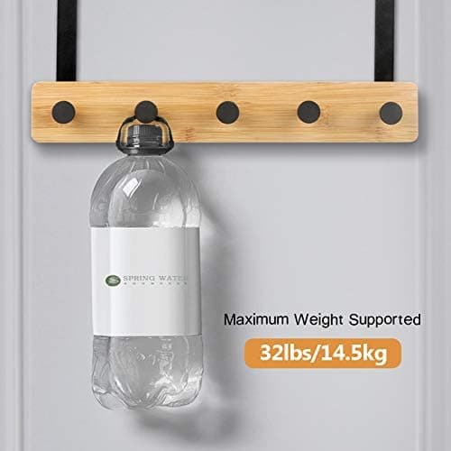 Heavy Duty Over-the-Door Hanger with Solid Construction, Multifunctional Organizer Space-Saving Stylish Functionality for Bathrooms, Closets (Natural)