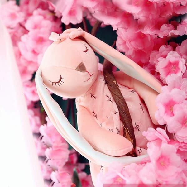 Pink 35 cm Cute Rabbit Plush Toy, Cuddly Long-Eared Bunny Plush Soft Rabbit with Beautiful Skirt Fluffy Rabbit Doll