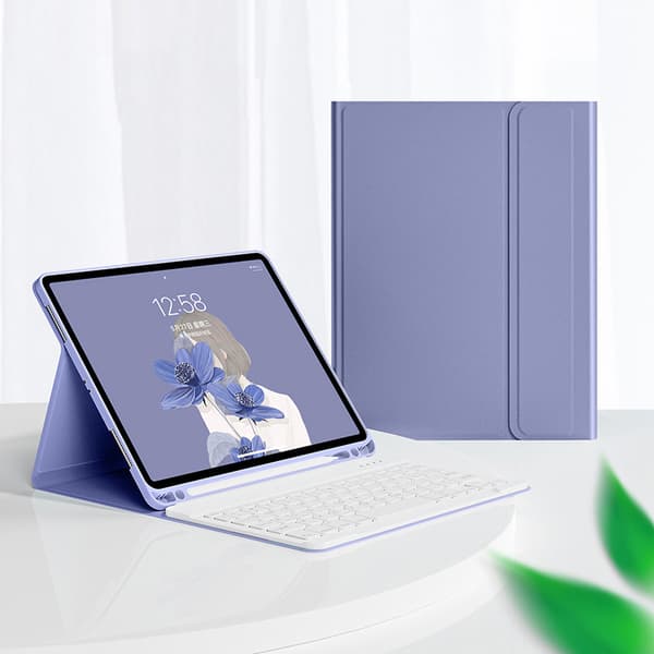 Tangentbordsfodral för iPad 9:e 8:e 7:e 10,2 tum 2021 2020 2019 Lila