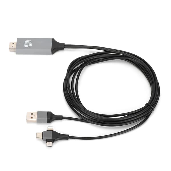 3-i-1 HDMI HD-kabel Mobiltelefon skærmprojektionslinje til IOS / Android / Type-C
