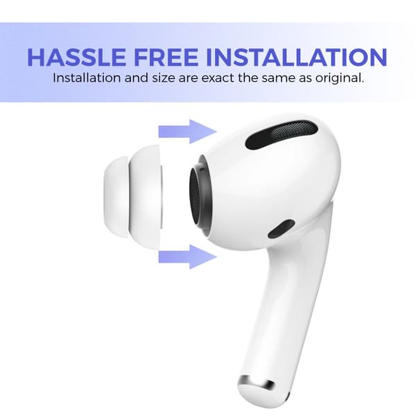 6 st silikonöronproppar för Air Pods Pro, vit