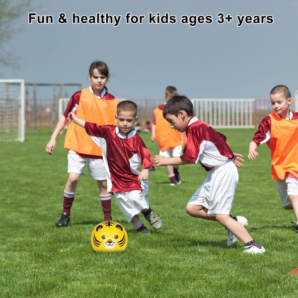 Børnefodbold 15 cm, sødt dyredesign, blød skumbold, blød og elastisk tiger head football