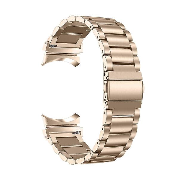 Til Samsung Galaxy Watch7 44mm 40mm Rustfrit Stålrem 3-Perle Armbånd - Rosa Pink Multic