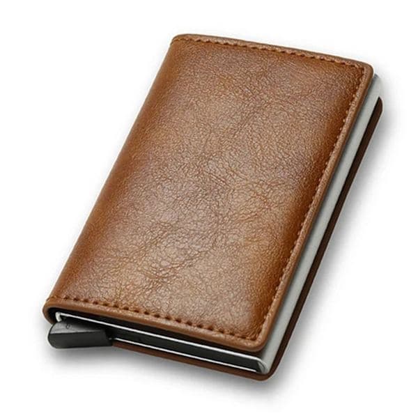 Durable Large Capacity Card Holder for Credit Card Storage Brown Brown Brown