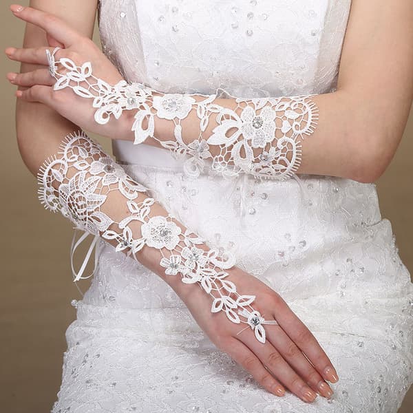 New Wedding Accessories Fingerless Sequins Rhinestone Wedding Lace