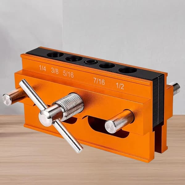 Compact Dowel Jig, Adjustable Drill Guide, Wider Wood Dowel Jig, Dowel Jig Kit, Wider Wood Dowel Jig, Drill Guide Power Tool, Adjustable [DB] Orange1