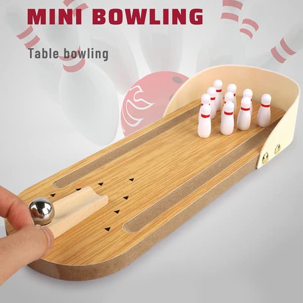 Mini Bowlingspil, Træ Bowlingkugle, Bowlinglegetøj