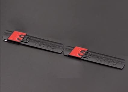(Sort) 4 stk. S-logo linjeemblemer, 3D-logo metalemblem, bileksteriør