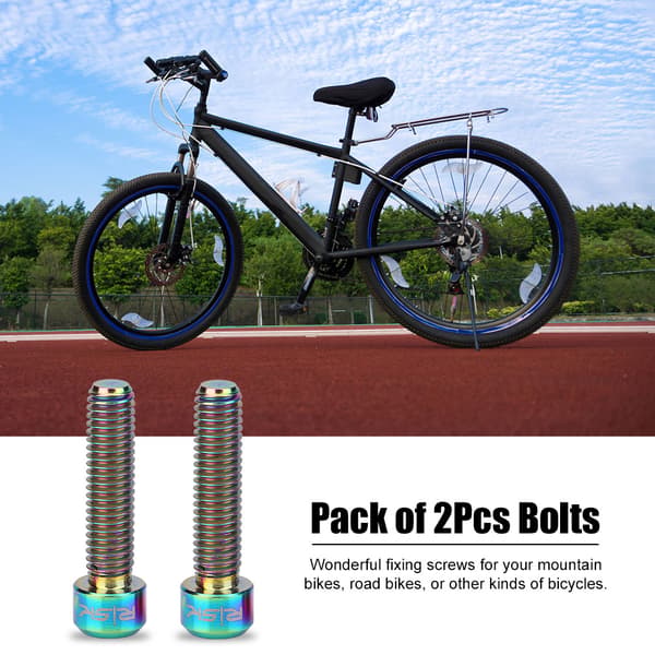 RISK 2-pack M6 X 25mm Screws for Mountain Bike Disc Brake Caliper (Multicolor)