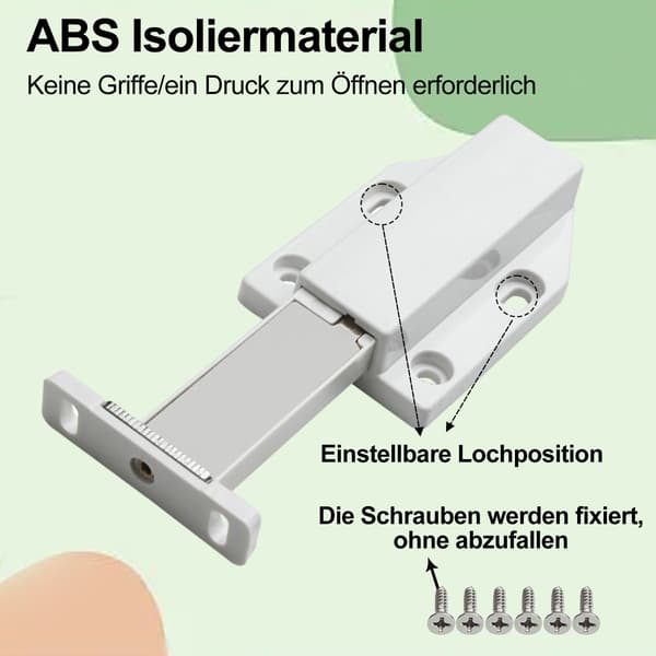 Hidden Door Magnetic Latch, High-Quality ABS Insulation Material, Push to Open Latch for Drawers & Cabinets, Easy Installation (2-pack)