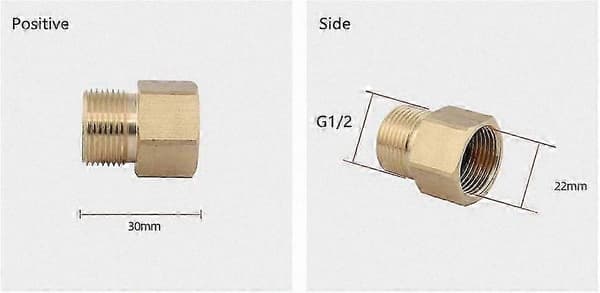 M22 14mm - G1/2-adapter painepesuriin, messinkiliitin