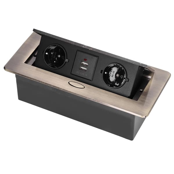 Desk Socket Dual USB AC250V Outlet Slow POP UP Hidden Desktop Socket for Office Home Desk
