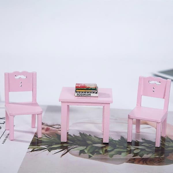 3 stk. Miniature Bord og Stole Legesæt Simuleringsmøbler Mini Stol Legetøj Børn Skrivebordsstol Sæt Møbelmodel Stol Model Legetøj A