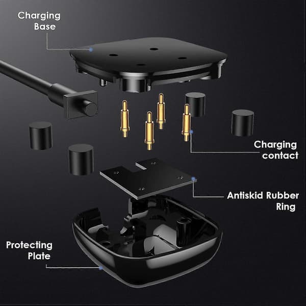 2-pak opladere, kompatibel med Fitbit Sense/Fitbit Sense 2, Fitbit Versa 3 / Fitbit Versa 4, erstatningsopladerkabel