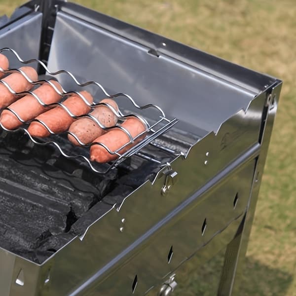 BBQ Pølse Grillkurv - Bærbart Madlavningsredskab til Camping - Holdbart Grillværktøj til Udendørs Picnics 1 stk 1pc