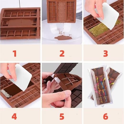 Chokoladeform Sæt, Silikone Dyb, Inkluderer Poser og Skraber