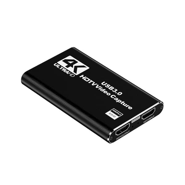 USB3.0 Video Capture Card 4K Capture Card Record and Stream in High Quality, Compatible with Windows, Mac, and Linux
