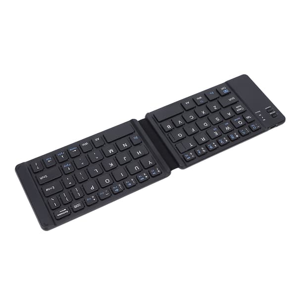 Foldable Keyboard BT3.0 Fast Typing Silent 120mAh Battery Compact Size Wide Compatibility Mini Wireless Keyboard Black