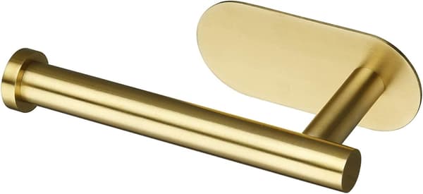 Selvklæbende toiletpapirholder børstet guld SUS 304 rustfrit stål Ingen – til køkken, badeværelse