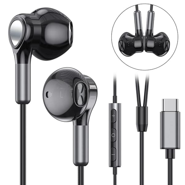 Practical USB C Headphones with Control, Designed for Seamless Audio Management with High-Quality Sound and Durable Construction, Compatible with