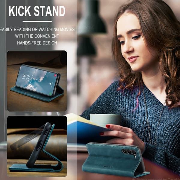 CaseMe Slim Wallet Case for Samsung Galaxy S24 Plus Blue