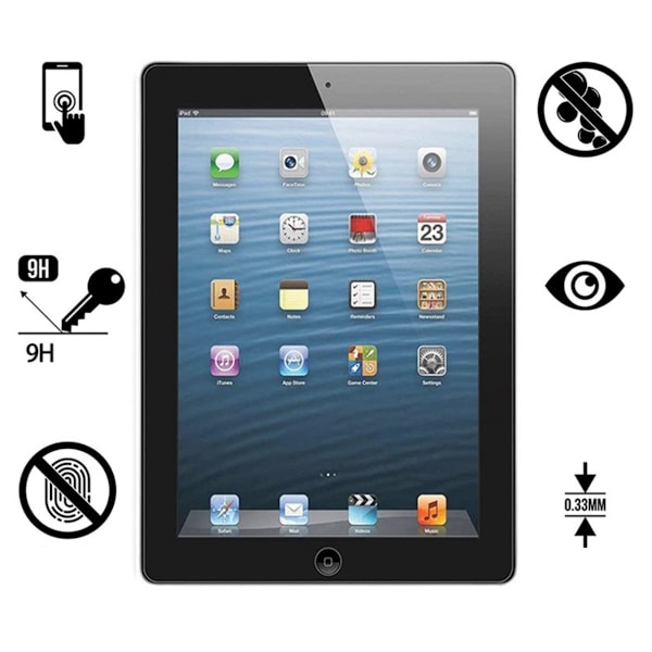 Crystal Clear Tempered Glass Screen Protector for iPad, 2-pack iPad 7/8/9 10.2inches