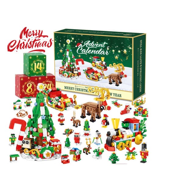 Julekalender med nedtelling DIY byggeklosser blindboks-ST-20