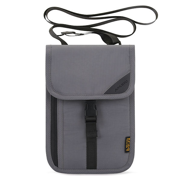 RFID-kaulalompakko matkapassipidike tummanharmaa