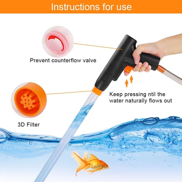 Aquarium Vacuum Cleaner, Quick Water Change & Multifunctional Cleaning Kit for Sanitation, Equipped with Durable Siphon Pressure