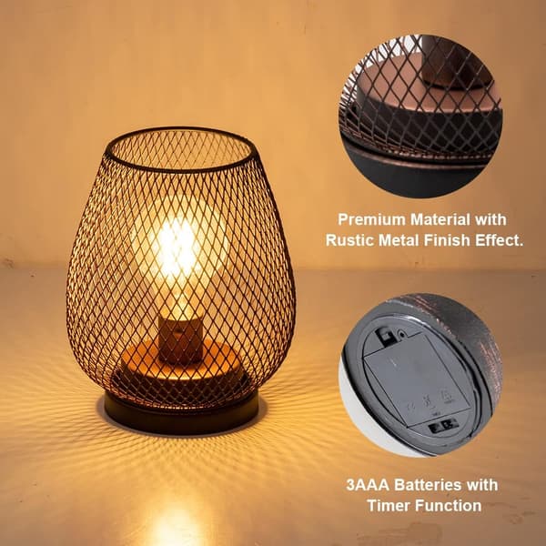 Batteridriven LED-lampa – metall, hållbar – för kök, sovrum
