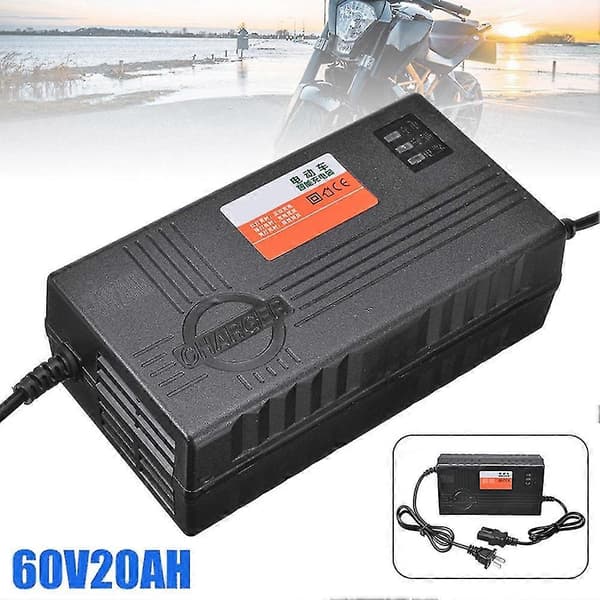 60V 20Ah Oplader til Motorcykelbatteri til Elcykler - 6 LED-display