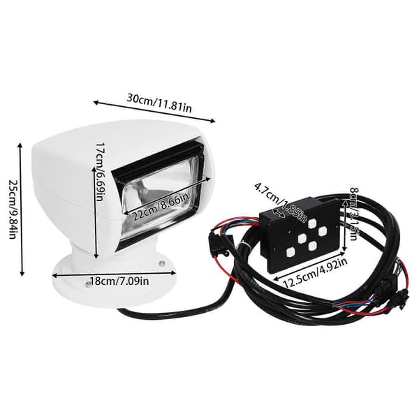 [LCS]12V 100W Remote Controlled Marine Searchlight - WELLNGS White White