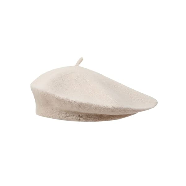 Baskerhatt Vintage Stil Ensfarget Lue Hatter Tilbehør Utendørs Beige Beige Beige