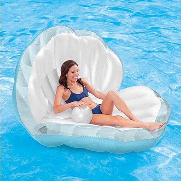 Inflatable Clam Pool Float Giant Mussel Shell with Pearl for Adults
