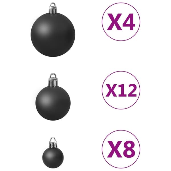 vidaXL Julekule sett 100 stk Svart