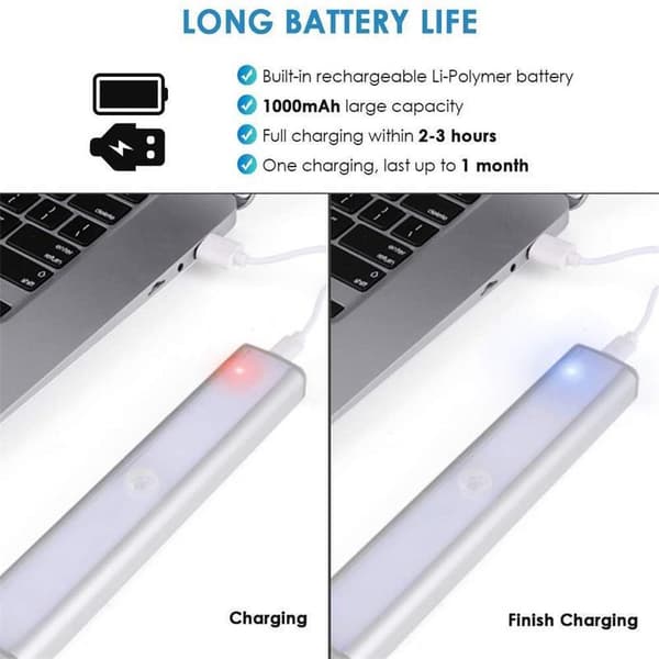 3-pack LED Cabinet Lighting, Newest USB Rechargeable 30 LED Motion