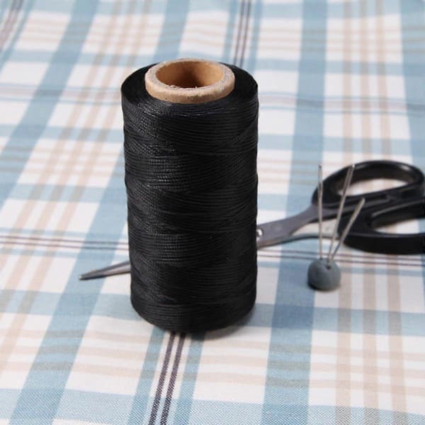 Litteä vahattu lankarulla 260M nahka DIY musta