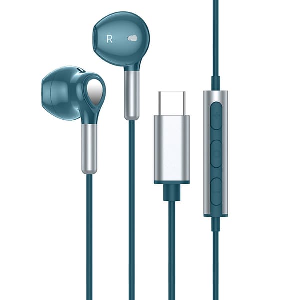 Headphones with High-Resolution Microphone and Volume Control, Noise-Cancelling Hi-Fi Stereo with Cord, Suitable for Type-C Pin