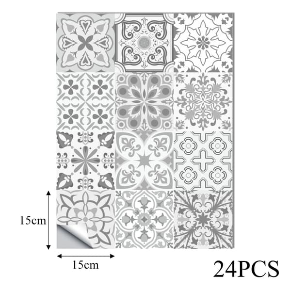 Tile Decor for Kitchen Backsplash, Self-Adhesive and Waterproof Tile Decals with Moroccan Design, Self-Adhesive Vinyl Wall