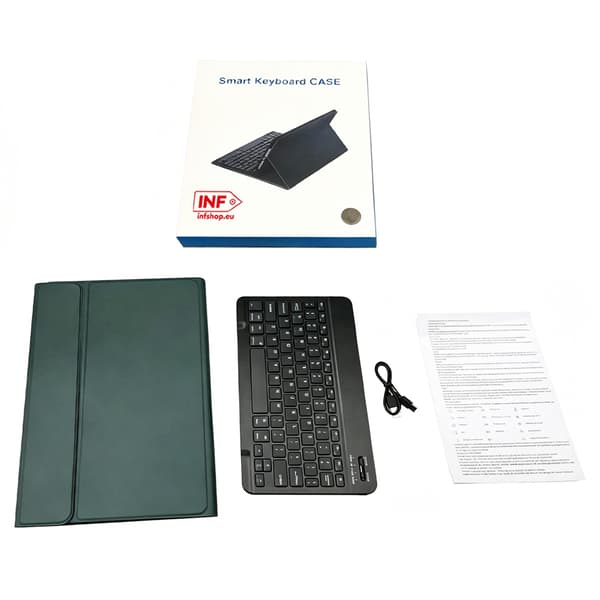 Bluetooth Keyboard Case + Keyboard Compatible with Samsung Galaxy Tab S7 FE 5G 12.4 inch - Dark Green
