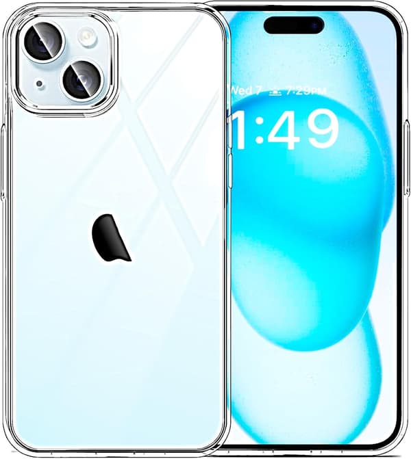Clear TPU Case for iPhone 15, Slim Soft Transparent Shockproof Cover, Thin Lightweight Protective Shell[GPA]