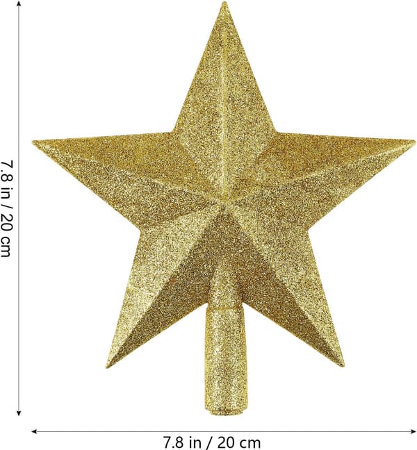 Juletræstop Julepynt Juletræsguld stjernetop guld 20cm