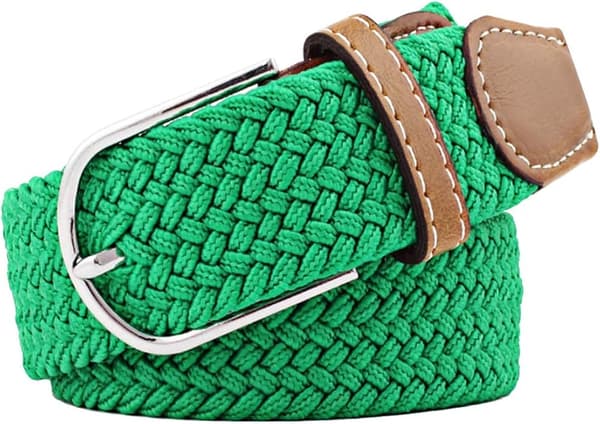 Flerfargede elastiske vevde belter Uformelt flettet stretchbelte Light Green
